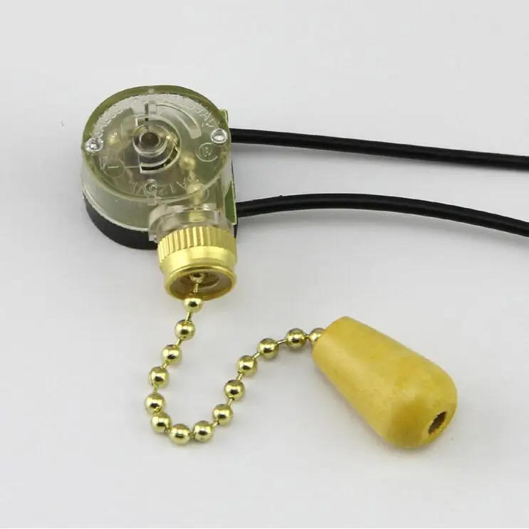 Description Picture 4 of item4pcs/Lot  Pull Chain Switches 3A/250V 6A/125V Ceiling Fan Wall Lamp Lights Easy Touched Switch 2 Wire Connector Mayitr