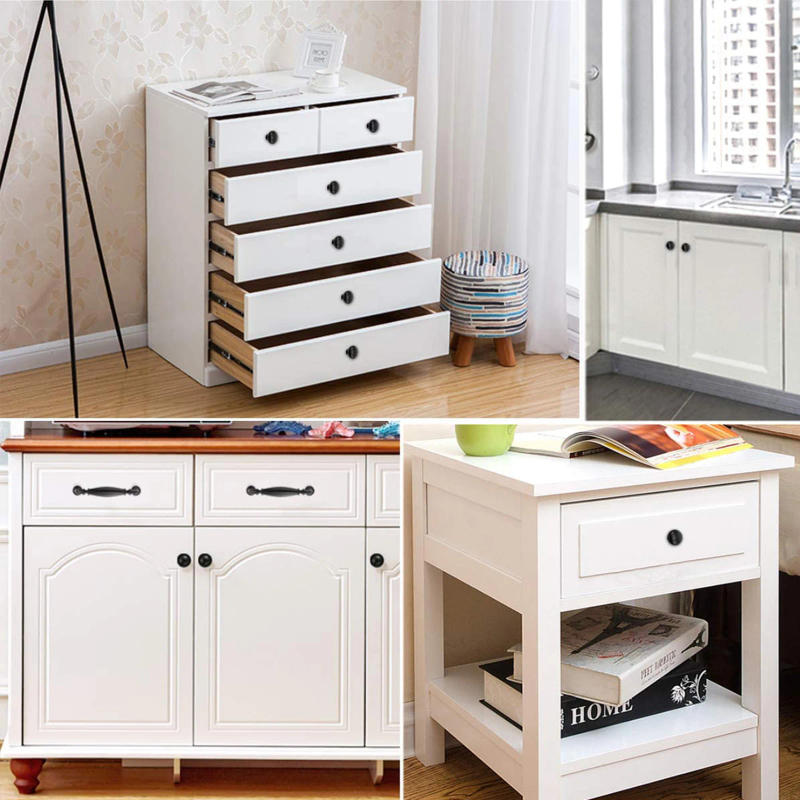 Description Picture 6 of item12pcs black single hole single grain small handle cabinet door handle