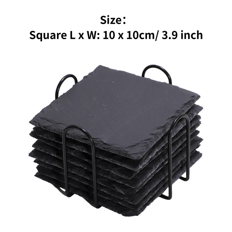Description Picture 6 of itemSlate Drink Coaster with Anti-Scratch Bottom Rustic Black Stone Coasters Bulk for Kitchen Drink Coffee Bar Home Engraving