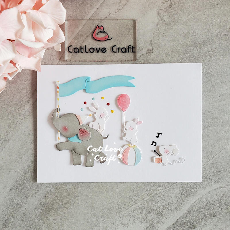 Description Picture 6 of itemCatlove Mouse Acrobatic Metal Cutting Dies Scrapbooking Mold Stencil Die Cuts Card Making DIY Craft Embossing New Dies For