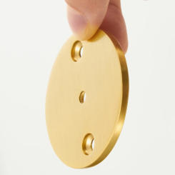 Nurlin brass 3mm thick furniture cabinet door drawer handle door pull installation decorative circular base backplates