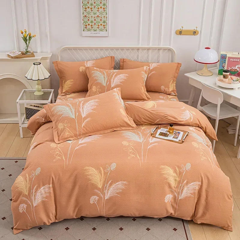 Description Picture 3 of item2023  autumn style pure cotton matte bed sheets, quilts, bedding sets Cotton matte four piece spring GREY