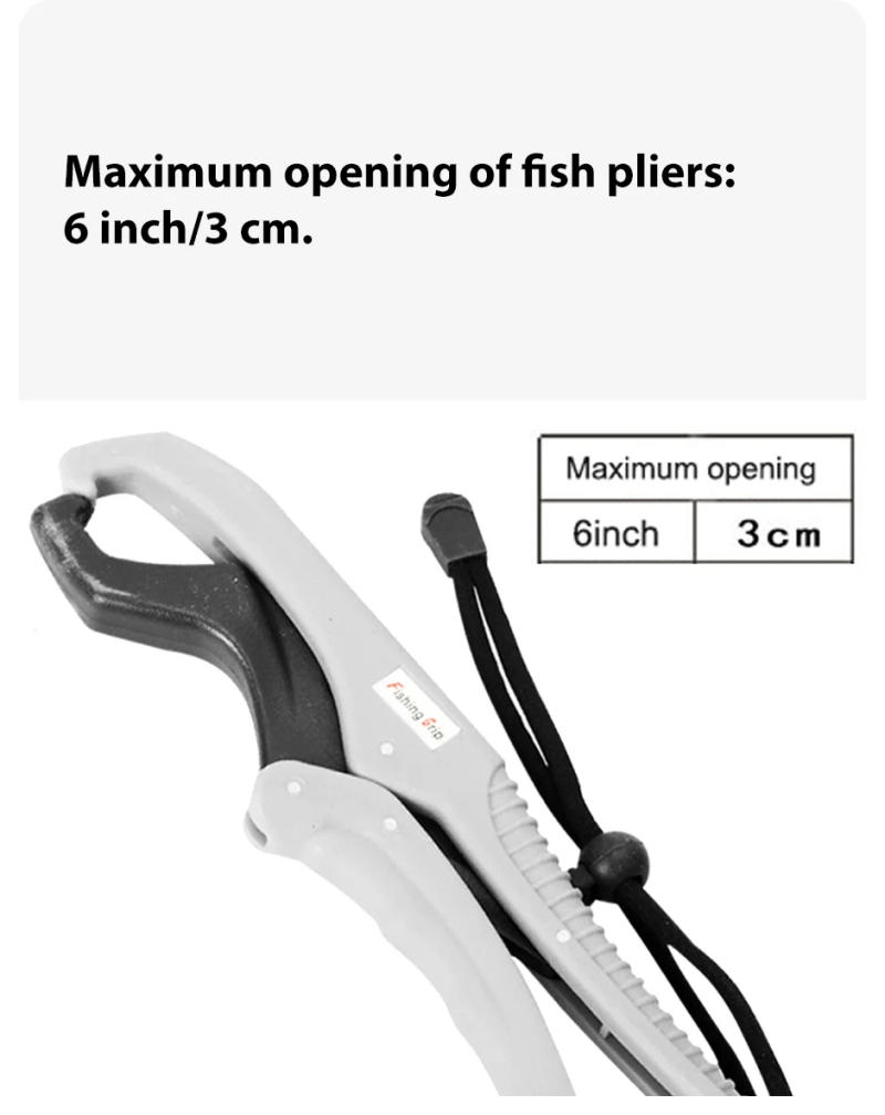Description Picture 3 of itemFish Lip Gripper 6 Inch ABS White Plastic Lip Grip With Adjustable Rope Fishing Pliers Floating Controller Fishing Tools Tackles