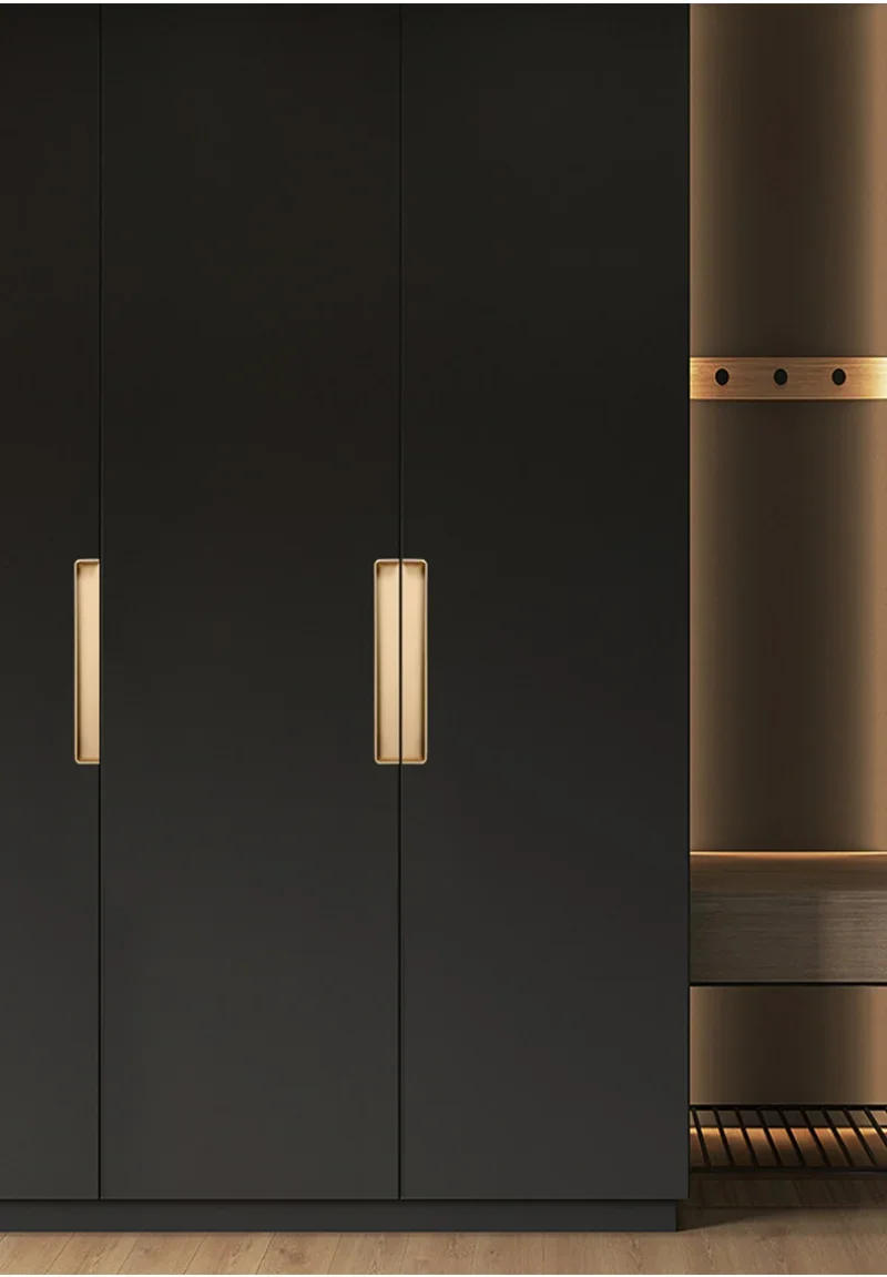 Description Picture 6 of itemCabinet Handle Hidden Sliding Door Sliding Door Drawer Shoe Cabinet Door Handle Furniture Modern Gold Black Closet Handle