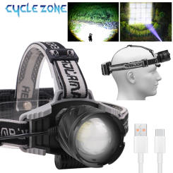 XHP99 Headlamp Rechargeable Zoomable Super Bright LED Headlight Waterproof with Charge Display Outdoor Camping Fishing Headlight