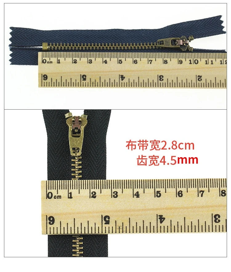 Description Picture 5 of item4# Copper Close-end Zippers Auto Lock Durable Zippers Thick Webbing Bags Garment Home Textile Accessories Sewing Supplies