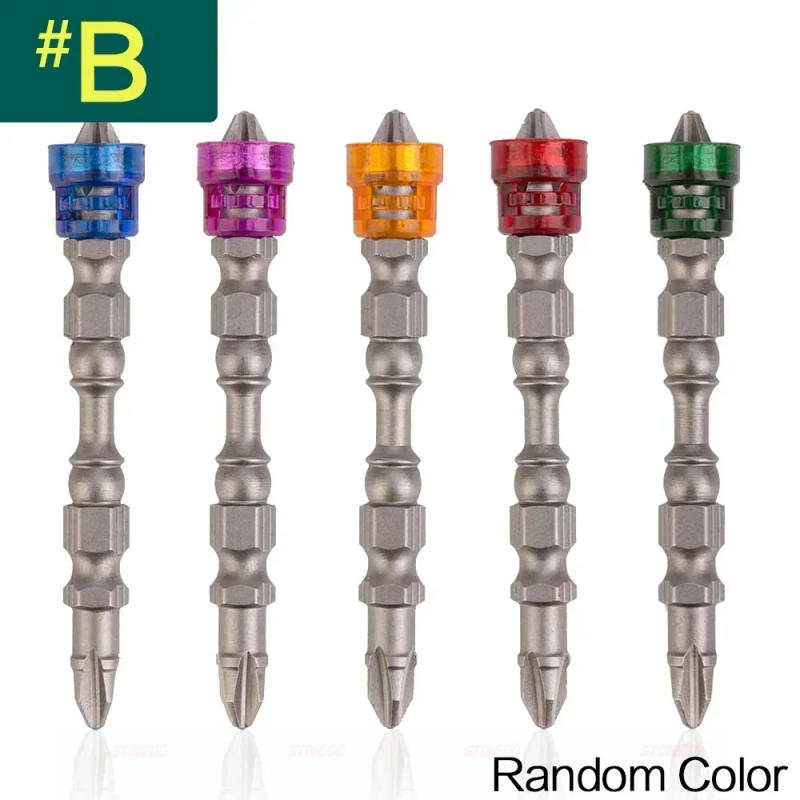 Description Picture 6 of item2PCS/5PCS 65mm Non-Slip 1/4 Inch Hex Handle S2 PH2 Magnetic Ring Phillips Screwdriver Head