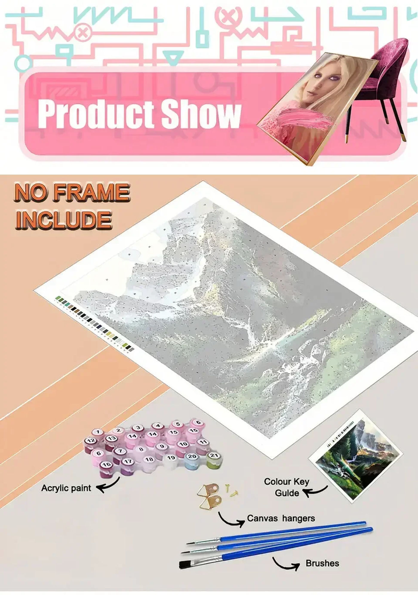 Description Picture 2 of itemMINISO DIY Oil Painting By Number Anime Hunter X Hunter Home Decoration Wall Bedroom Room Decor Children's Toy Gift Frameelss