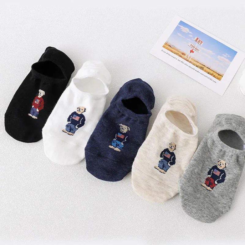 Description Picture 5 of itemSocks Women's Shallow Mouth Korean Cute Little Bear Socks Cartoon Shallow Mouth Socks Summer Thin Anime Boat Socks