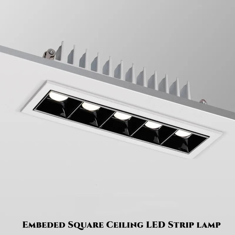 Description Picture 2 of item10W20W30W Embedded LED Spotlight COB Ceiling lamp Dimmable Downlight AC220V110V living room interior lighting Grille Line light