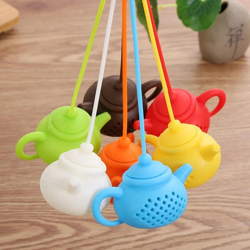 Description Picture 4 of item1PC Creative Silicone Teapot-shape Tea Infuser Strainer Tea Bag Leaf Filter Diffuser Teaware Teapot Accessory Kitchen Gadget