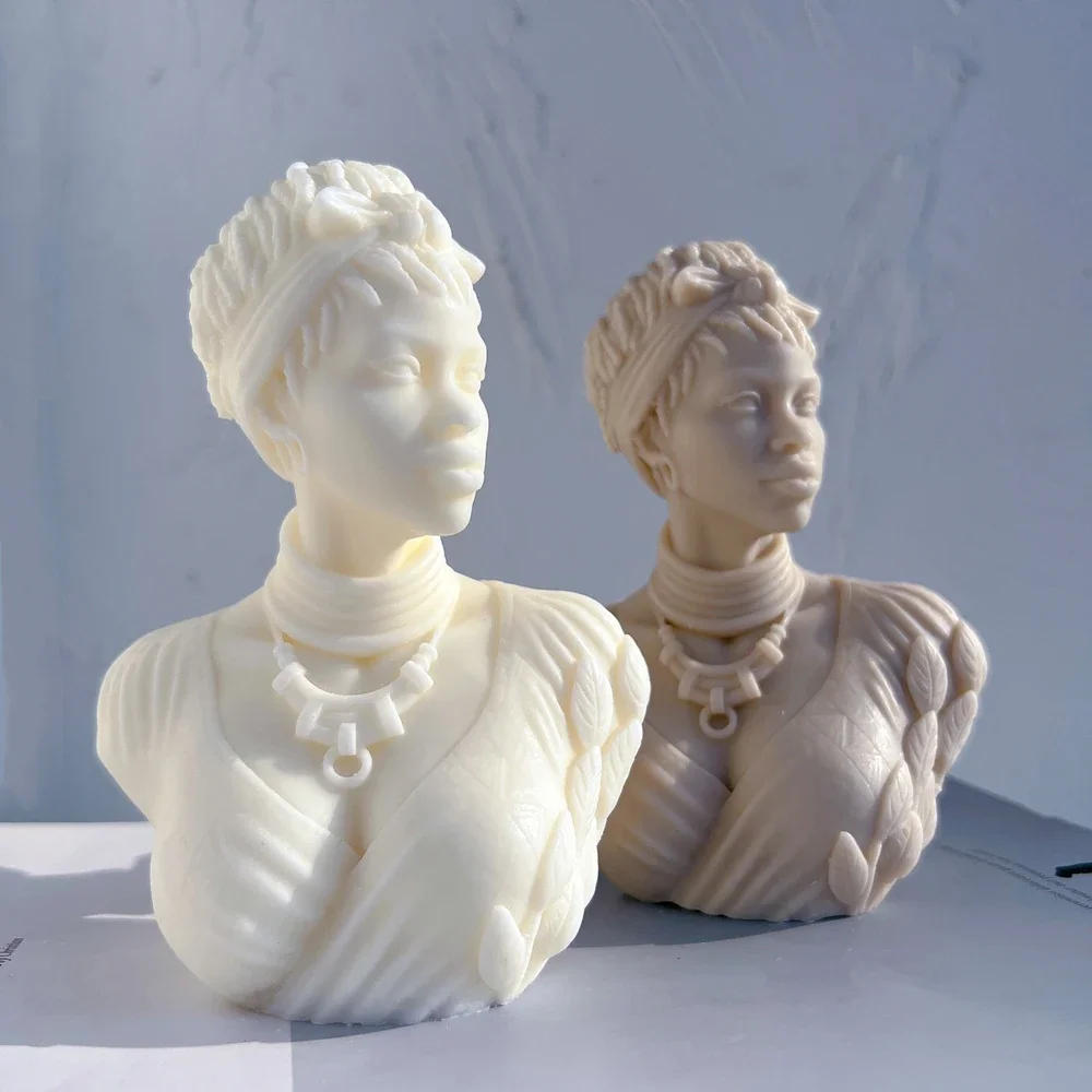 Description Picture 2 of itemAfro Women Candle Mold African Female Goddess Bust Silicone Molds Beautiful Woman Wax Mold Home Decor
