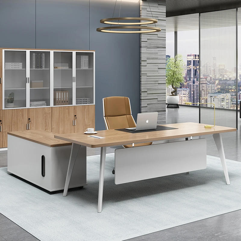 Description Picture 2 of itemStudy Desk Office Desks Executive Writing Corner Filing Cabinets Modern Wood Table Meeting Console Bureau Meuble Desk Furniture