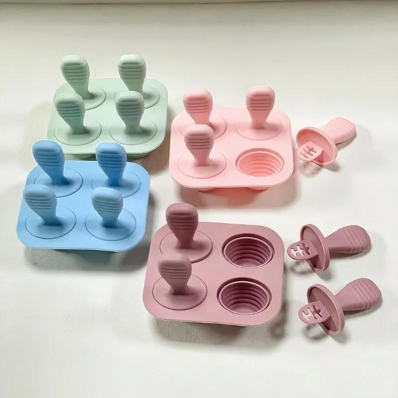 Description Picture 5 of itemâ€Œ"Reusable Silicone Ice Cream Molds & Baby Food Containers â€“ DIY Lollipop & Ice Cube Tray Set for Homemade Treats"