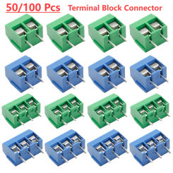 50/100 Pcs KF301-2P/3P PCB Panel Mount Screw Terminal Block Connector 5mm Pitch 2Pin 3Pin Screw PCB Terminal Block Connector