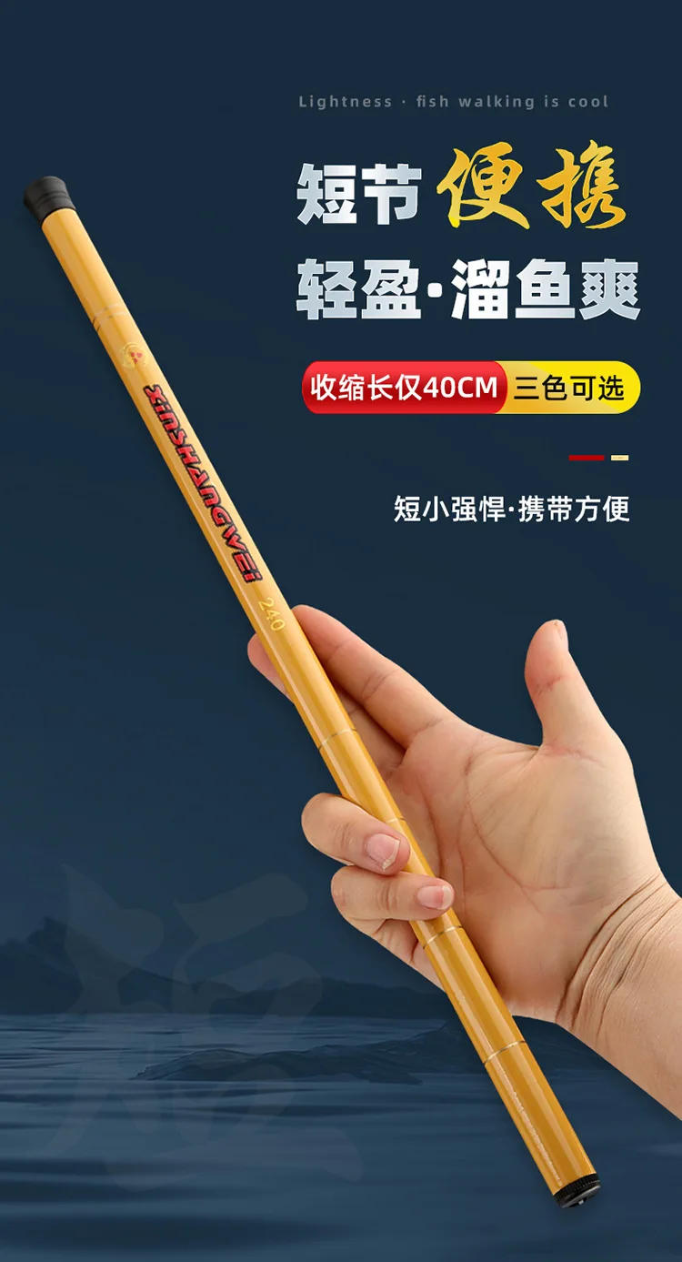 Description Picture 3 of item40cm Telescopic Short Fishing Rod Ultralight Stream Rod Ultra Short Hand Pole Thin Fishing Rod for Adult Children Easy-to-Handle