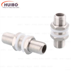 304 Stainless Steel Bulkhead Lock Pipe Fitting  1/4 3/8 1/2 3/4 1 BSPT x 40/50/60/80/100/120mm Length For Water Tank Aquarium