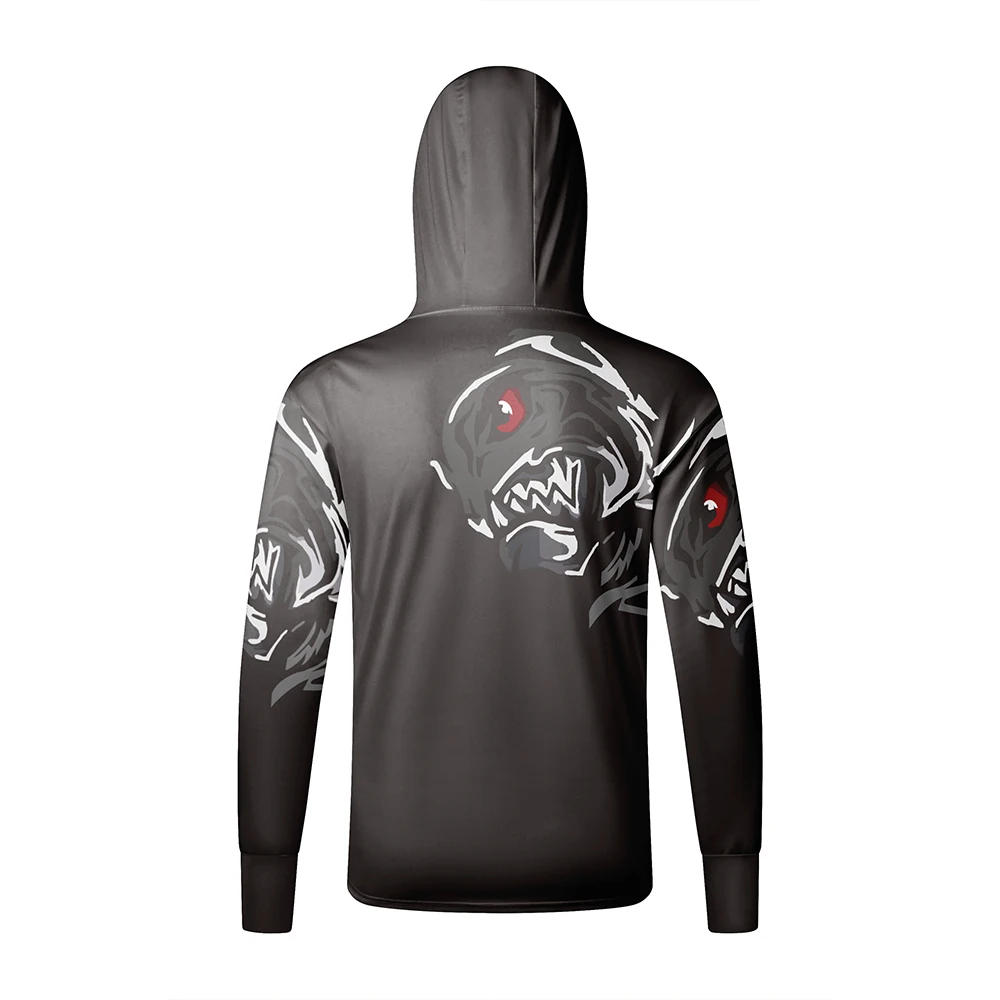 Description Picture 6 of item2024 Fishing Shirts Men Hooded Mask Fish Tops Anti-UV Breathable Clothes Summer Long Sleeve Fishing Shirt