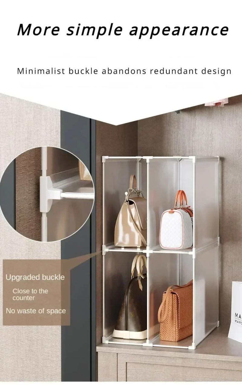 Description Picture 6 of itemHandbag Storage Cabinet Drawer Divider Storage Organizers Free Combination DIY Space-Saving Storing Clothes And Handbags Rack