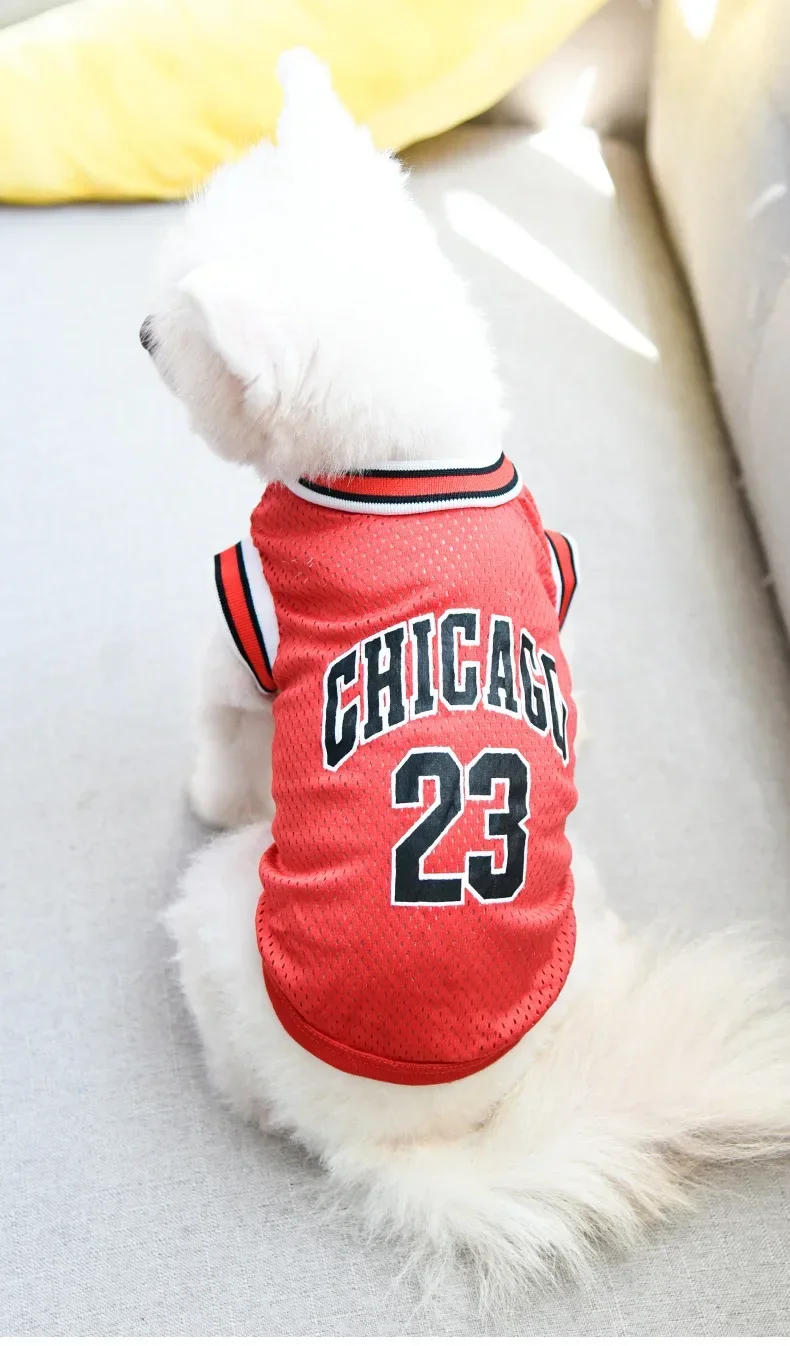 Description Picture 4 of itemBreathable Mesh Dog Clothes Sport Large Dog Jersey Basketball Clothin Puppy T-Shirts Summer Pet Cat Shirt Prevent hair loss