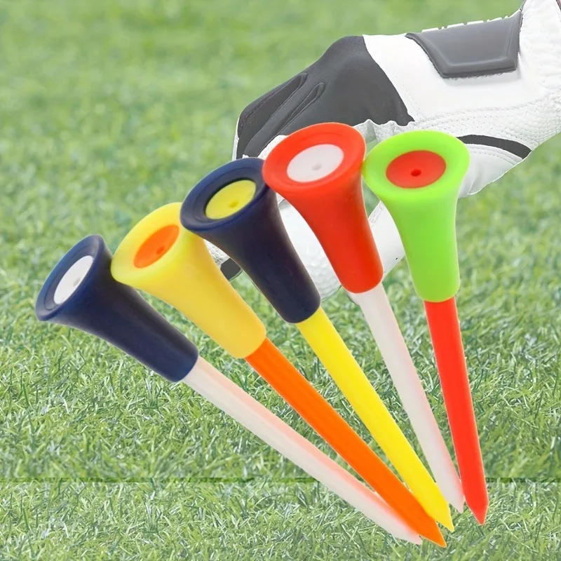 Description Picture 3 of item10/20pcs Golf Tees Mix Colors 83mm Plastic Durable Rubber Cushion Top Golf Ball Holder Golf Accessories