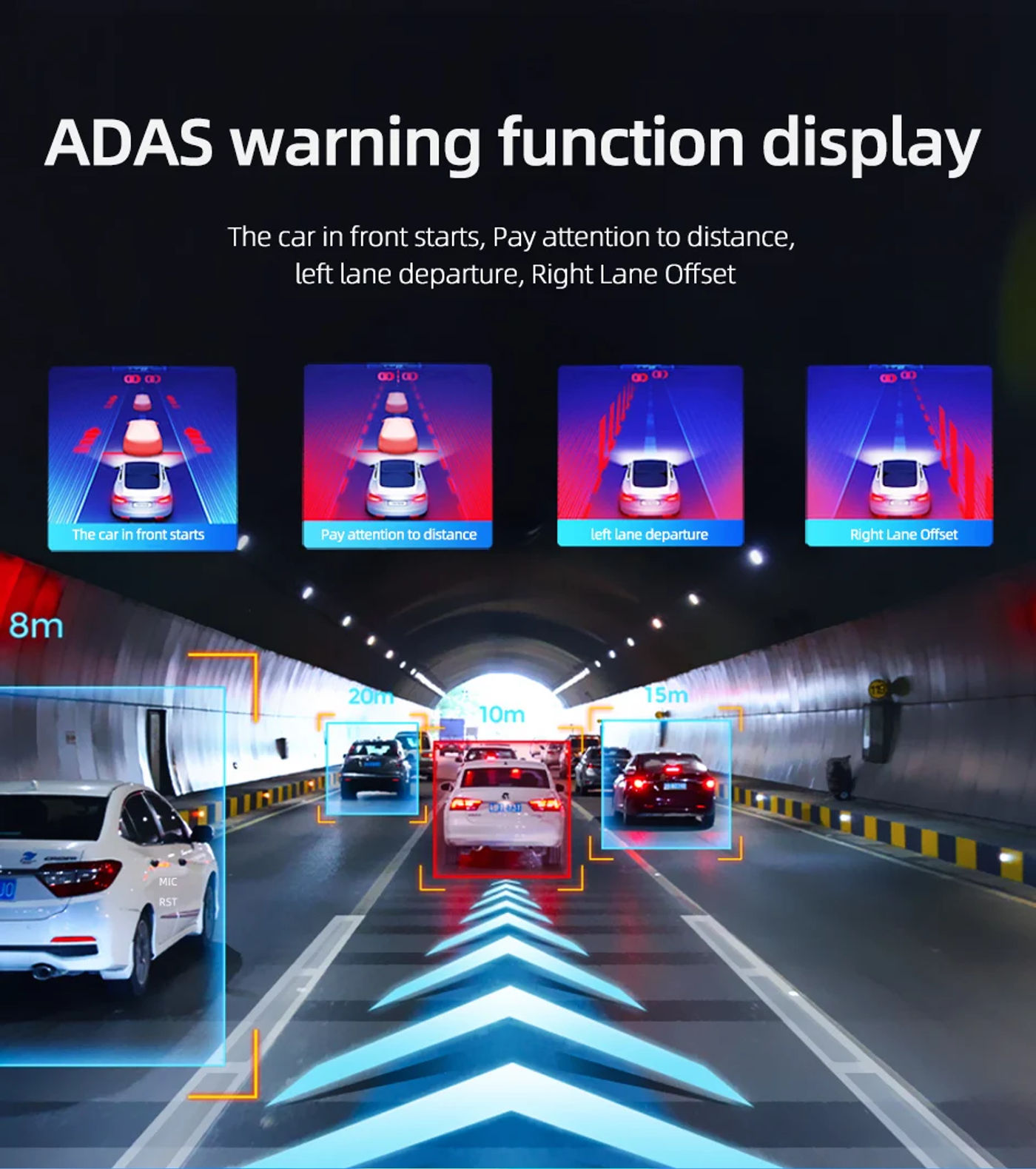 Description Picture 4 of itemCar DVR ADAS LDWS Dash Cam Full HD 1080P Dash Cam For DVD Android Player Navigation Unit Auto Audio Voice Alarm Video Recording