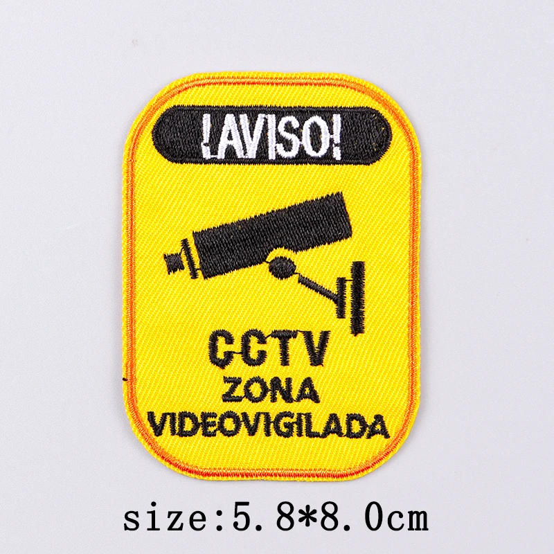 Description Picture 5 of itemDanger Warning Embroidery Patch Iron On Patches For Clothing Prohibition Sign Embroidered Patches For Clothes Stickers Badges