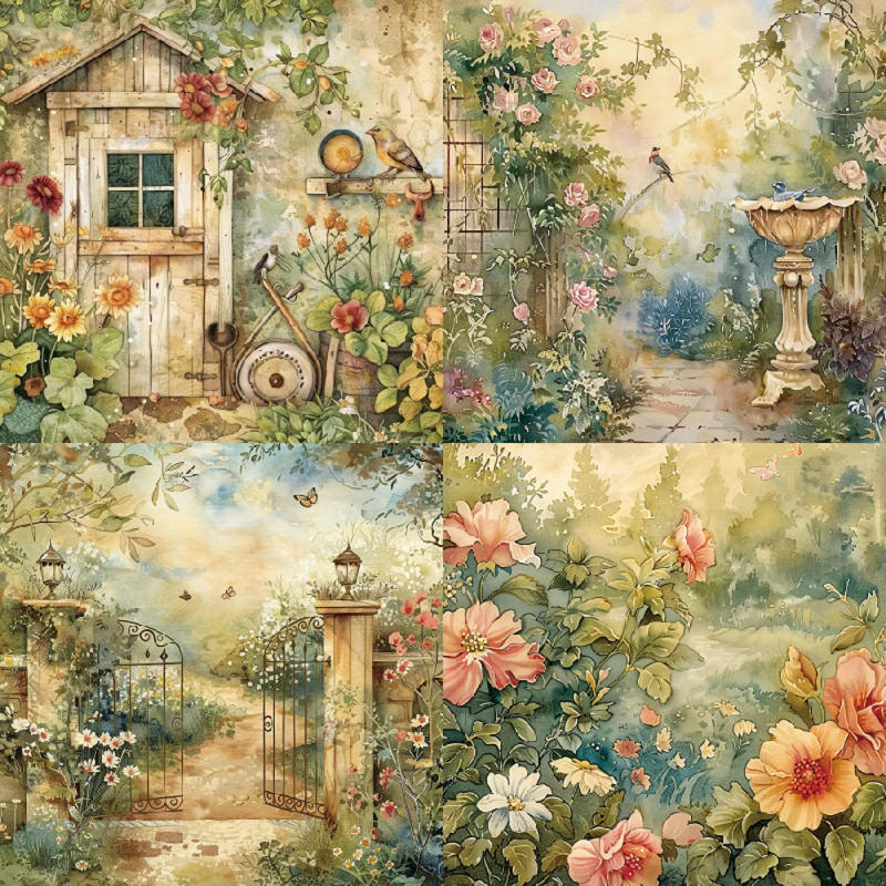 Description Picture 5 of itemKLJUYP 24 sheets 6"X6" Courtyard Paper Scrapbook paper Scrapbooking patterned paper pack DIY craft Background paper