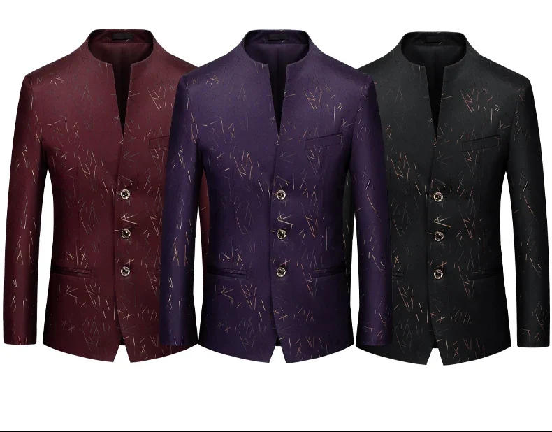 Description Picture 5 of item2024 Fashionable New Men's Casual Slim Fit Single Breasted Personalized Printed Slim Fit Suit Jacket