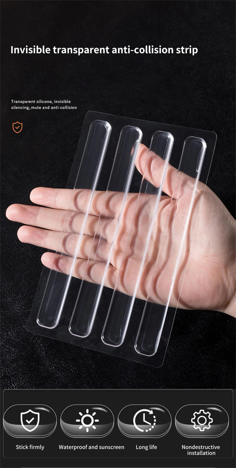 Description Picture 6 of itemDoor Stopper Toilets Drawer Door Cabinets Anti-collision Silicone Pad Self Adhesive Buffer Bumper Mute Protection Pad