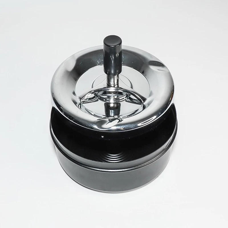 Description Picture 4 of itemStainless Steel Spinning Plain Ashtray C Igarette Ash Tray Press Rotating Lid C Igarette Ashtray