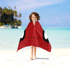 1PC Kids Hooded Beach Towels | Soft Thick Absorbent (47x23 inches) Beach, Bath, Pool Towels for Boys Ages 3-12, SpiderMan