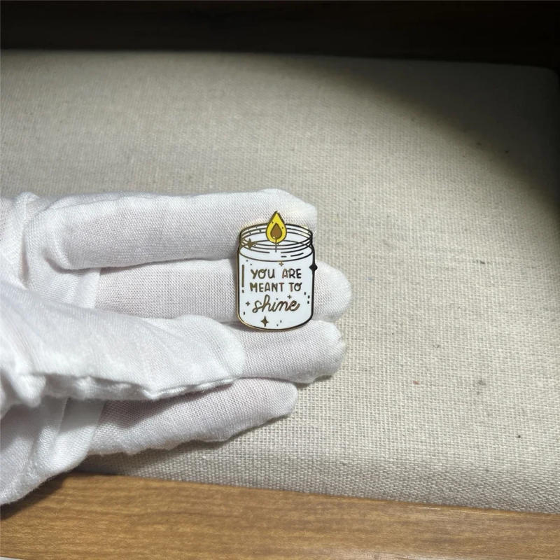 Description Picture 6 of itemYOU ARE MEANT TO SHINE Bright Enamel Pin Candle Metal Badge Motivational Lapel Pins Brooch for Jewelry Accessory Gifts