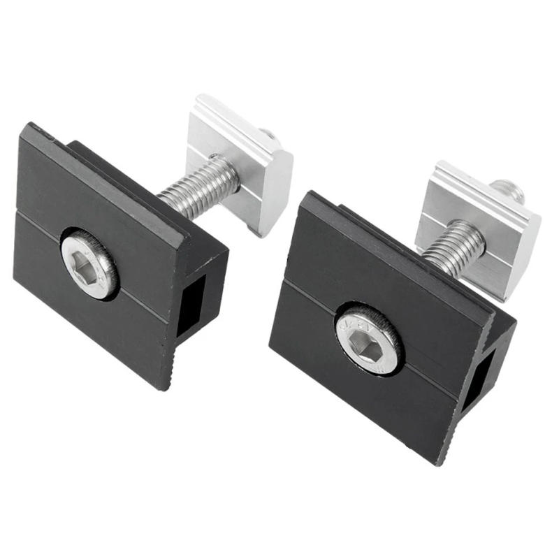 Description Picture 2 of item1Pc End Clamp/Medium Clamp Solar Panel Bracket Fixing PV End Clamp Aluminum Alloy AL6005-T5 NimM8*25 Stainless Steel Screws SUS3