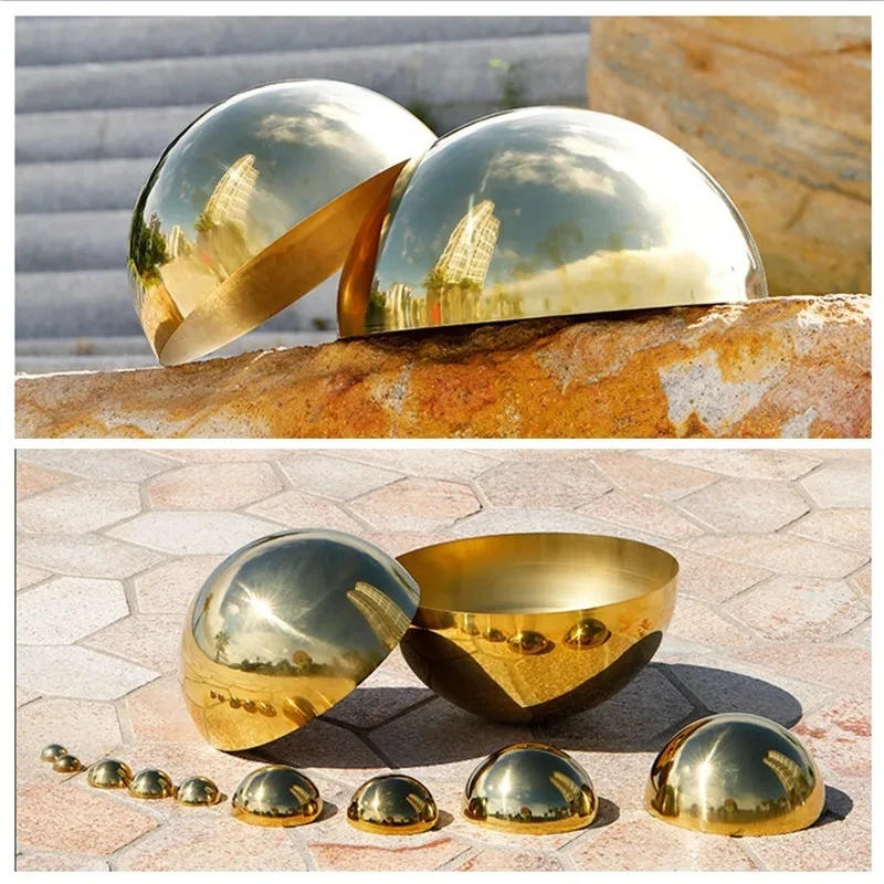 Description Picture 6 of itemDia 19-300mm 304 Stainless Steel Hollow Ball Golden 1.0mm Titanium Gold Metal Hollow Ball Golden Mirror Surface Decorative Ball