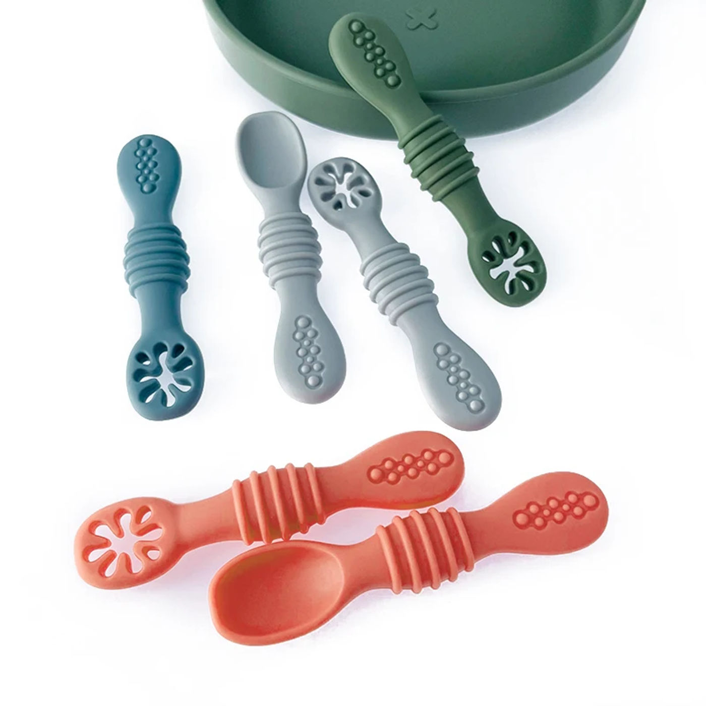 Description Picture 3 of item1PCS Lovely Baby Learning Spoons Utensils Set Adorable Toddler Tableware Baby Silicone Teether Toys Feeding Scoop Training
