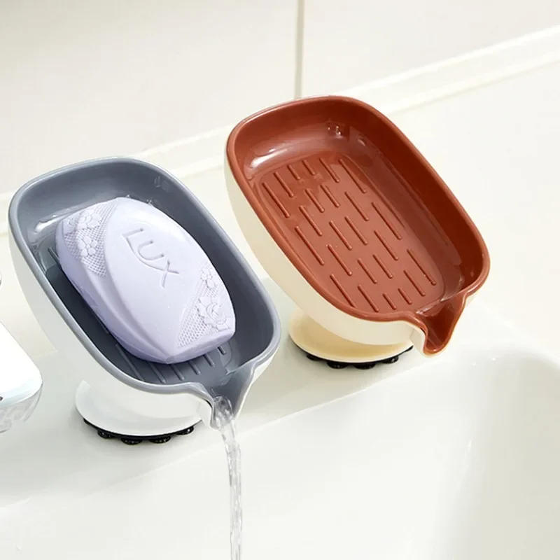 Description Picture 4 of itemSuction Cup Soap Dish with Drain Water Punching Free Soap Holder Household Light Luxury Bathroom Soap Container Bathroom Supply
