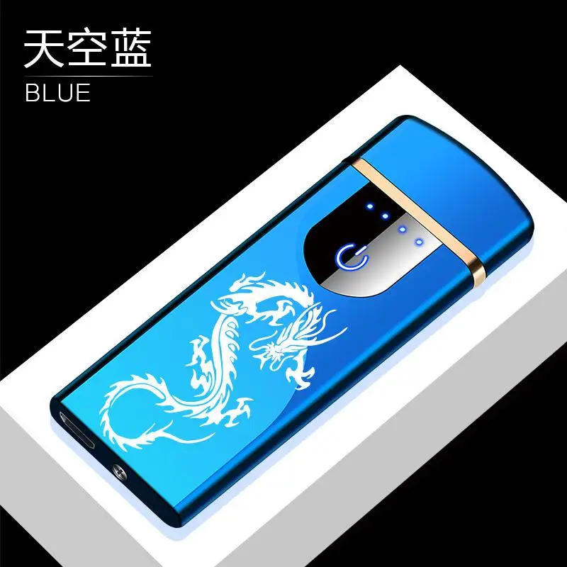 Description Picture 2 of itemUSB Rechargeable Electric Windproof Lighters Metal Lighter Fun Toy for Men Festival Christmas Gifts Smoking Accessories (NO Gas)