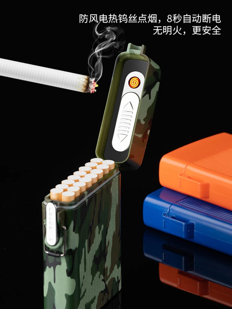 Description Picture 4 of itemNew Creative 16-pack Rechargeable Cigarette Case Outdoor Portable Sealed Waterproof Cigarette Case Lighter