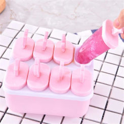 Creative ICE Cream Mold No-toxic Plastic DIY Frozen Popsicles Set Ice Cream Maker Cool Round Square Shape Ice Mould Tool