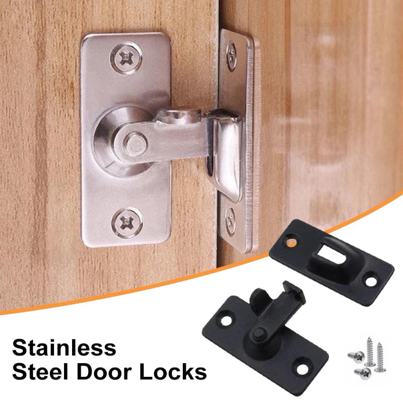 Description Picture 2 of item90 Degree Right Angle Door Latch Stainless Steel Door Locks Bolt Doors Right Angle Sliding Door Latch Household Ornaments