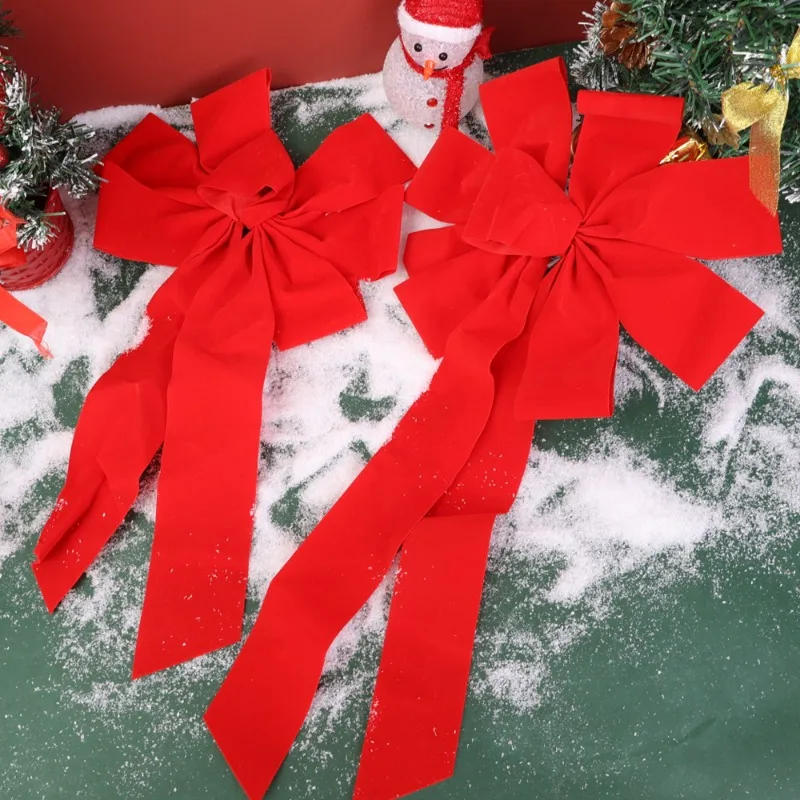 Description Picture 6 of item1/6pcs Large Red Velvet Bow Christmas Decoration Red Bow Xmas Tree Topper Decoration Xmas Wreath Bows New Year Home Party Decor