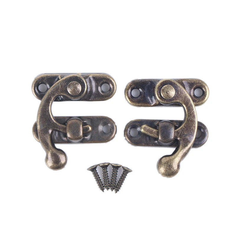 Description Picture 5 of itemSmall Silver Hasp Latch Chest Lock Jewellery Wine Wooden Box Craft Hook Screws