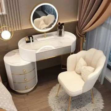 Modern Vanity Desk Dresser Table LED Mirror Home Bedroom Dressing Table Density Board Makeup Table with Vanity Bedroom Furniture