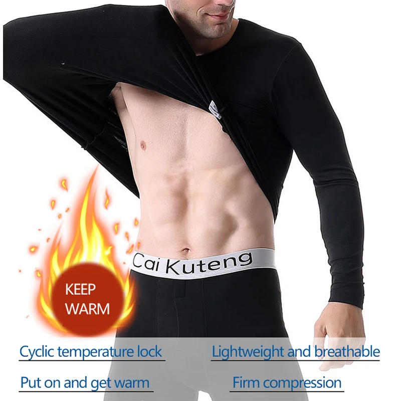 Description Picture 4 of itemMen Premium Thermal Underwear Suit Ultra Soft Long Johns Fleece Lined Warm Base Layer Mens Thermals Top and Pants Set of 2
