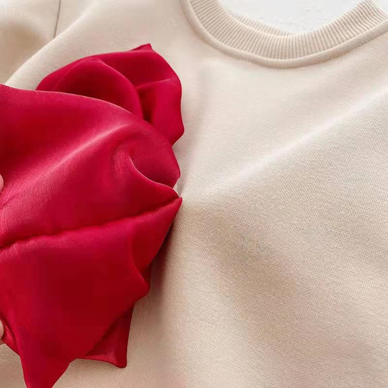 Description Picture 6 of itemKorean Baby Clothing Newborn Fleece Jumpsuit Autumn and Winter Baby Warm Clothes Girls Bow Sweet Cute Long Rompers