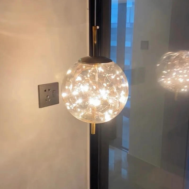 Description Picture 4 of itemLed Star Pendant Light Glass Hanging Lamp Bedroom Bedside Kitchen Restaurant Island Ceiling Chandeliers Modern Luminaire Home