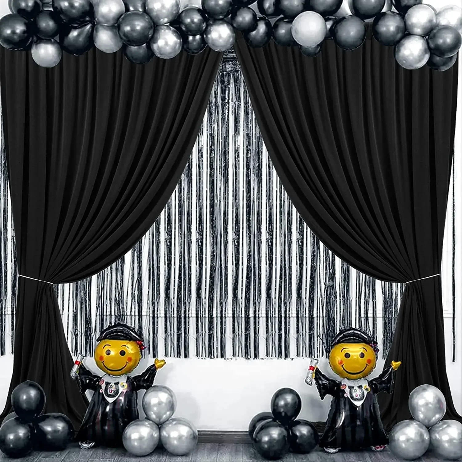 Description Picture 6 of itemWedding Wrinkle Free Backdrop Curtains Soft Silky Photo Backdrop Drapes for Birthday Party Baby Shower Baptism Photography Decor