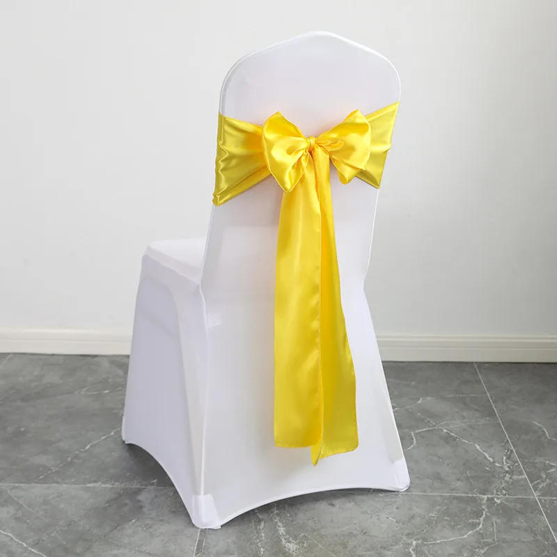 Description Picture 3 of itemAdvance Stretch Spandex Satin Sashes Bows Chair Cover for Wedding Baby Shower Banquet Party Church Ceremony Decorations