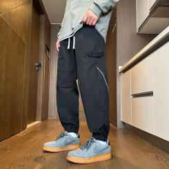 new trendy workwear pants for men loose trendy with bound feet elastic waist sports leisure pants for men